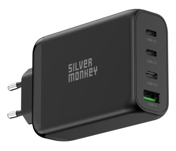 SILVER MONKEY sieciowa GaN 200W USB-C PD + USB 3.0 QC B - 1097686 - zdjęcie